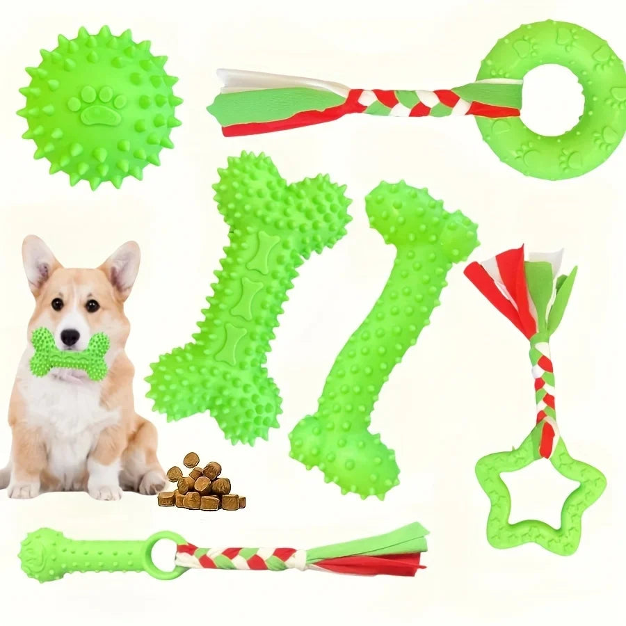 Durable 6-Piece Set of Bite-resistant Toys – 5 Colors