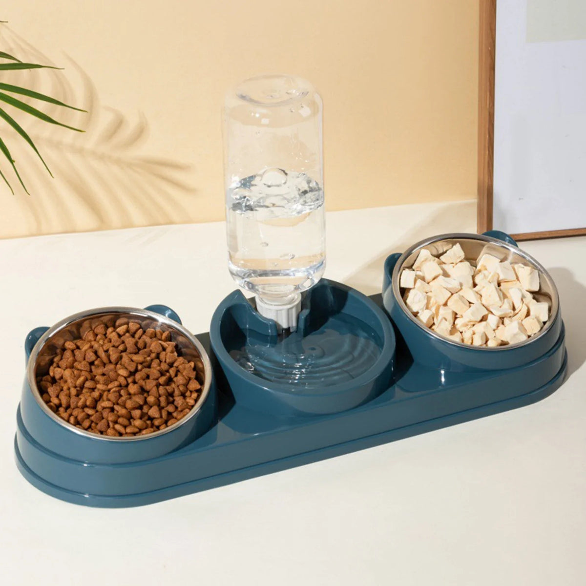 3 in 1 Dog Cat Bowls Water and Food Bowl Set - MyPetDollar.com