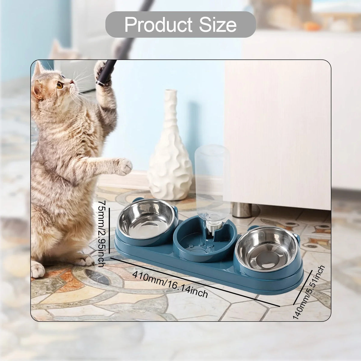 3 in 1 Dog & Cat Bowls Water and Food Set