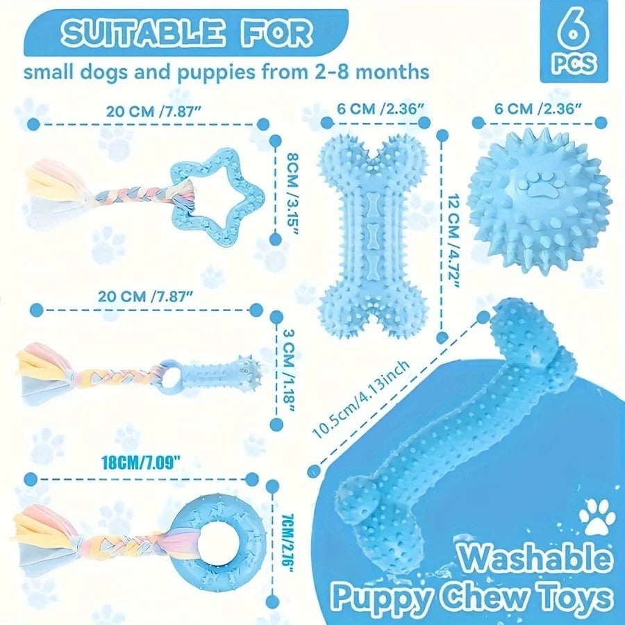 6-Piece Set of Bite-Resistant Toys for Small - MyPetDollar.com