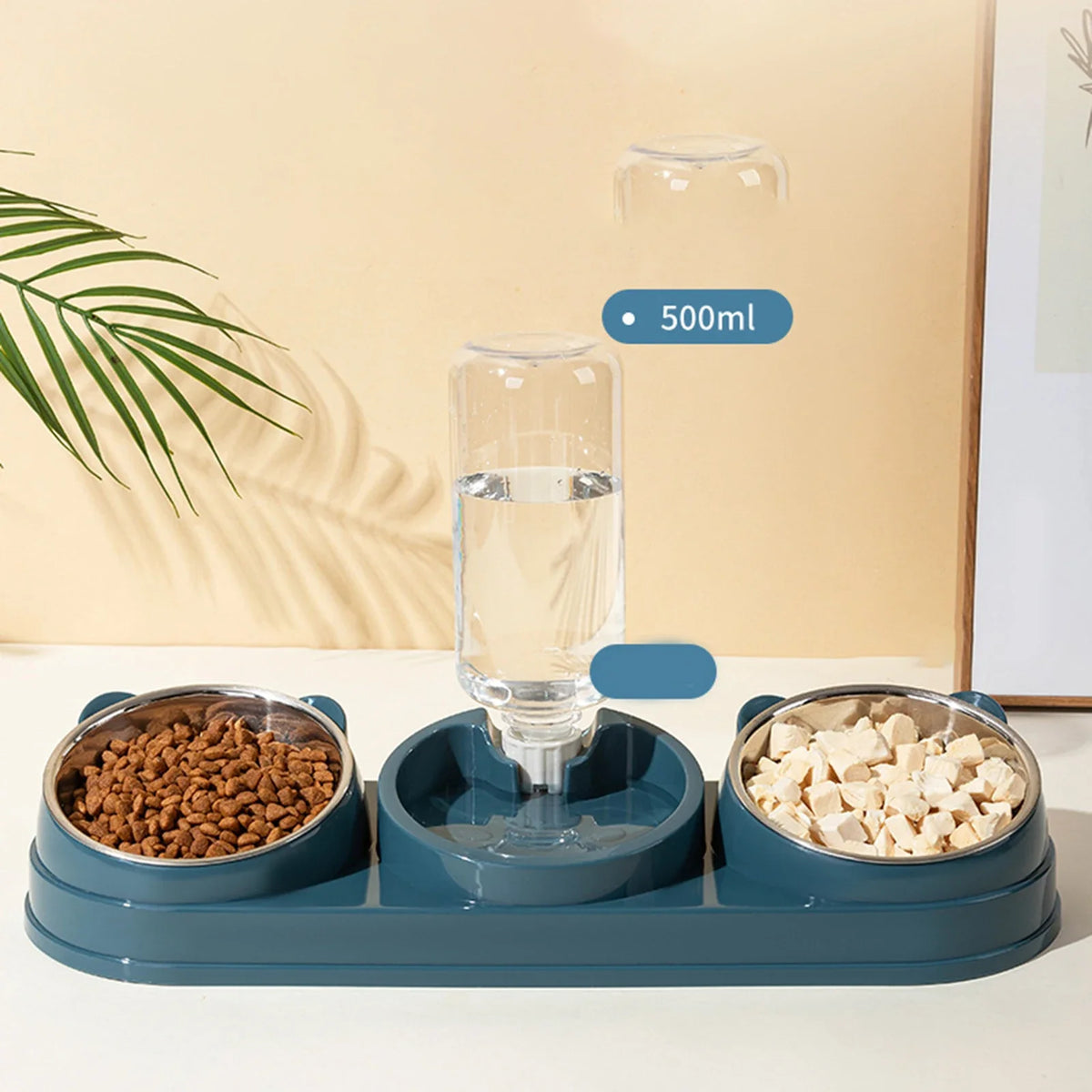 3 in 1 Dog Cat Bowls Water and Food Bowl Set - MyPetDollar.com