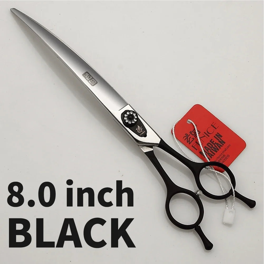 Fenice 7.0 7.5 8.0 Inch Professional Black Grooming Scissors for Dogs