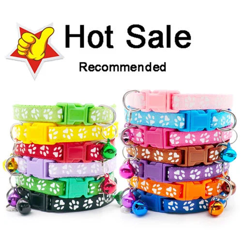100Pcs Dog Collar With Bells Adjustable - MyPetDollar.com