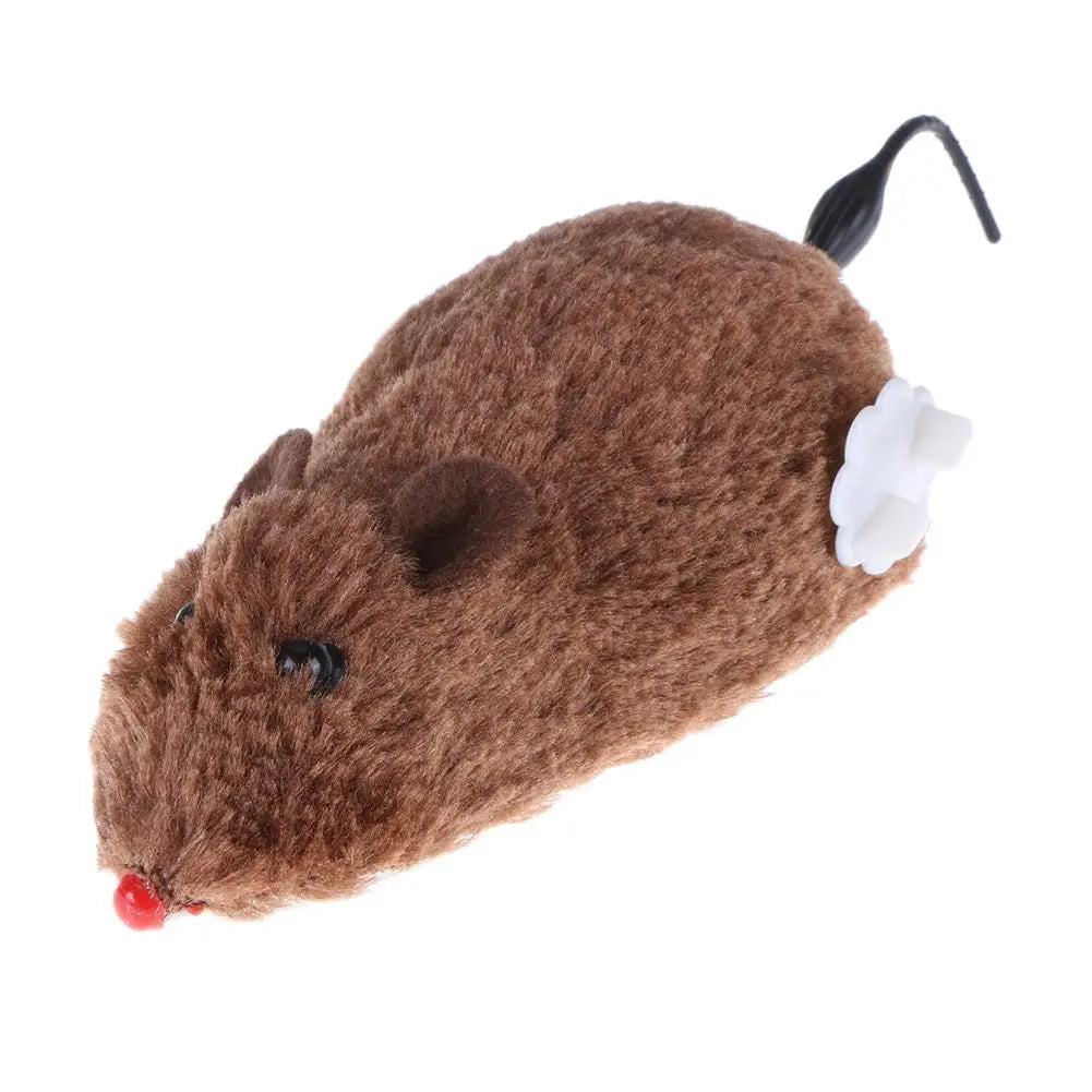 Creative Funny Clockwork Spring Power Plush Mouse Plaything for Cats