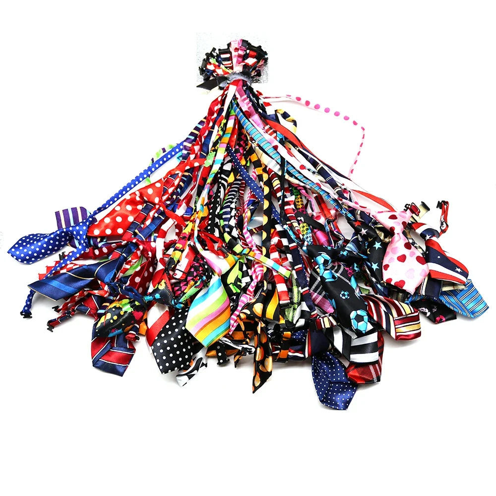 Lot Dog Bow Ties Mix 40 Colors Handmade Adjustable – Dog Supplies