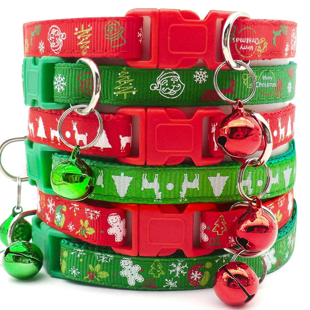 Adjustable Pet Christmas Collars Cats & Dogs Knitted Animal Accessories