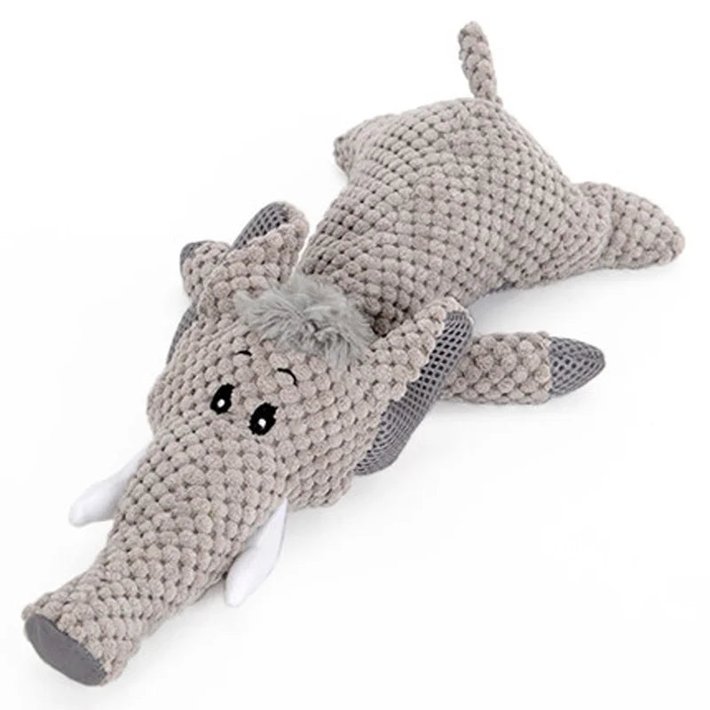 Interactive Hoopet Pet Plaything Animal Shape Lion Elephant Sound Chew Three