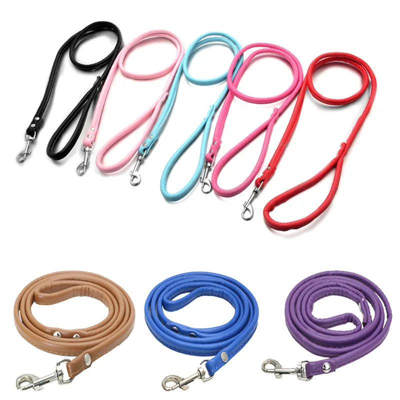 PU Leather Dog Leash Chain Leads Rope Pet - MyPetDollar.com