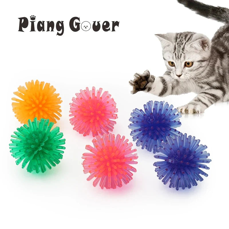 5PCS PVC Soft Thorn Ball Cat Toy Colorful - MyPetDollar.com