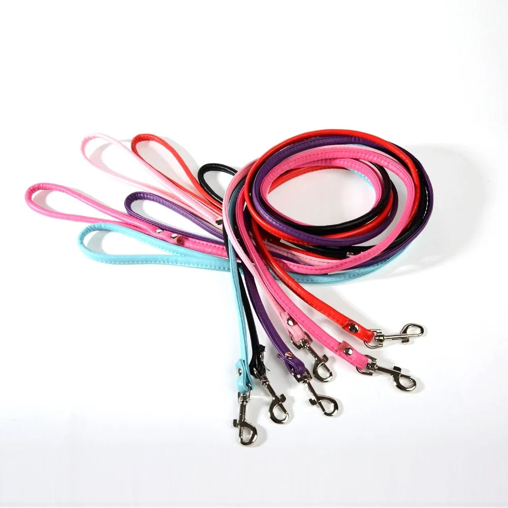 PU Leather Dog Leash Chain Leads Rope Pet - MyPetDollar.com