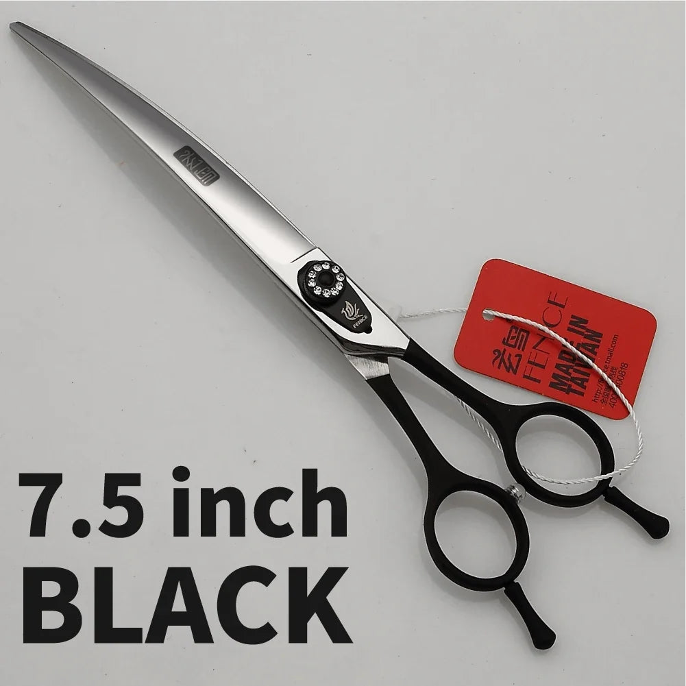 Fenice 7.0 7.5 8.0 Inch Professional Black Grooming Scissors for Dogs