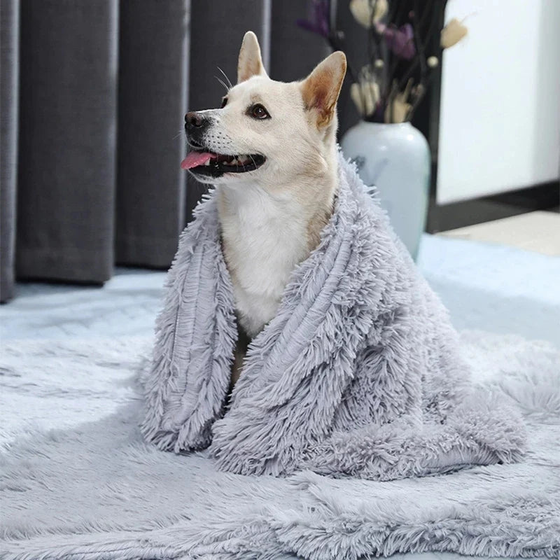 Fluffy Long Plush Pets Bed Blankets Pet - MyPetDollar.com