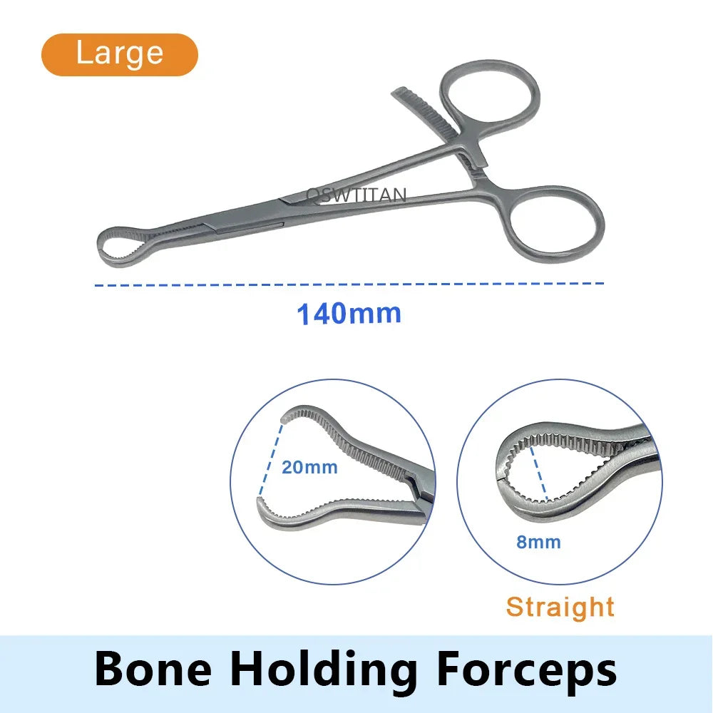 3mm 8mm Straight Curved Reduction Forceps Mini Serrated Bone for Dogs