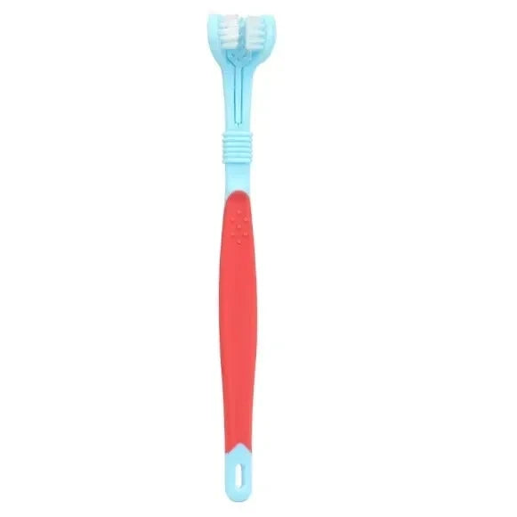 3-Sided Pet Toothbrush Dog Plastic Removing Tartar Cleaning