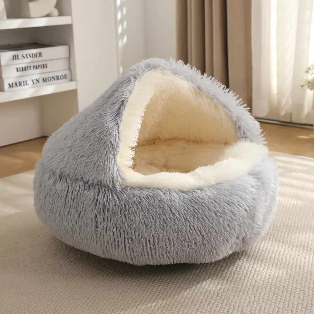 Winter Plush Cat Bed Round Pad – Cat Supplies