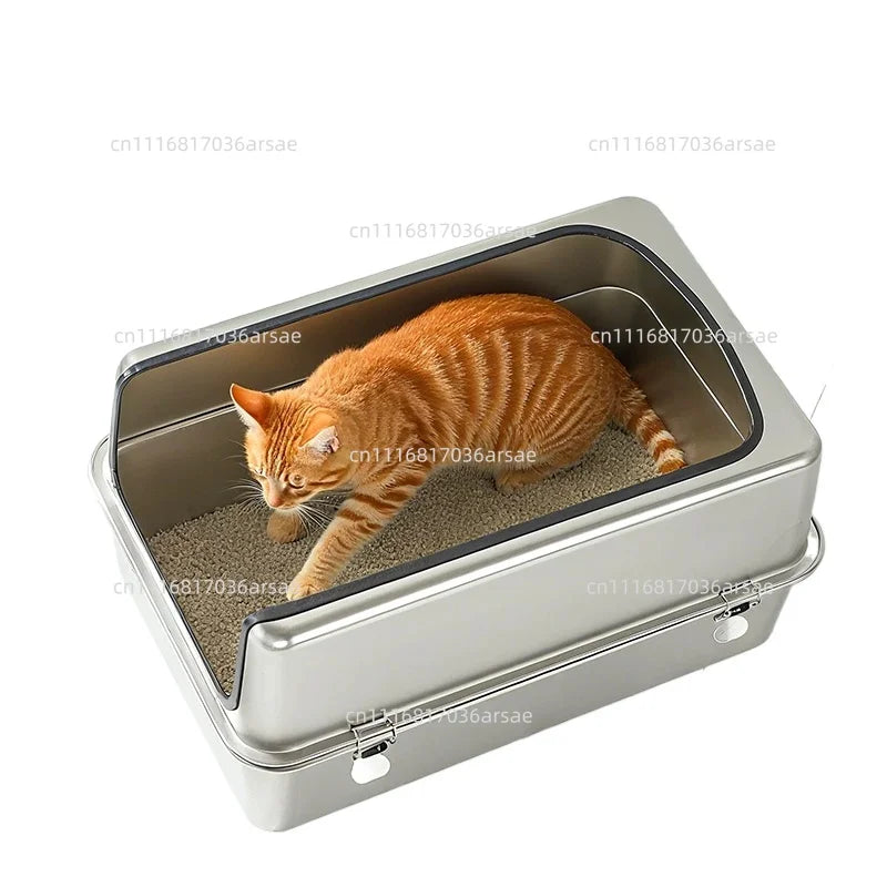 King Size Stainless Steel Cat Litter Box, - MyPetDollar.com