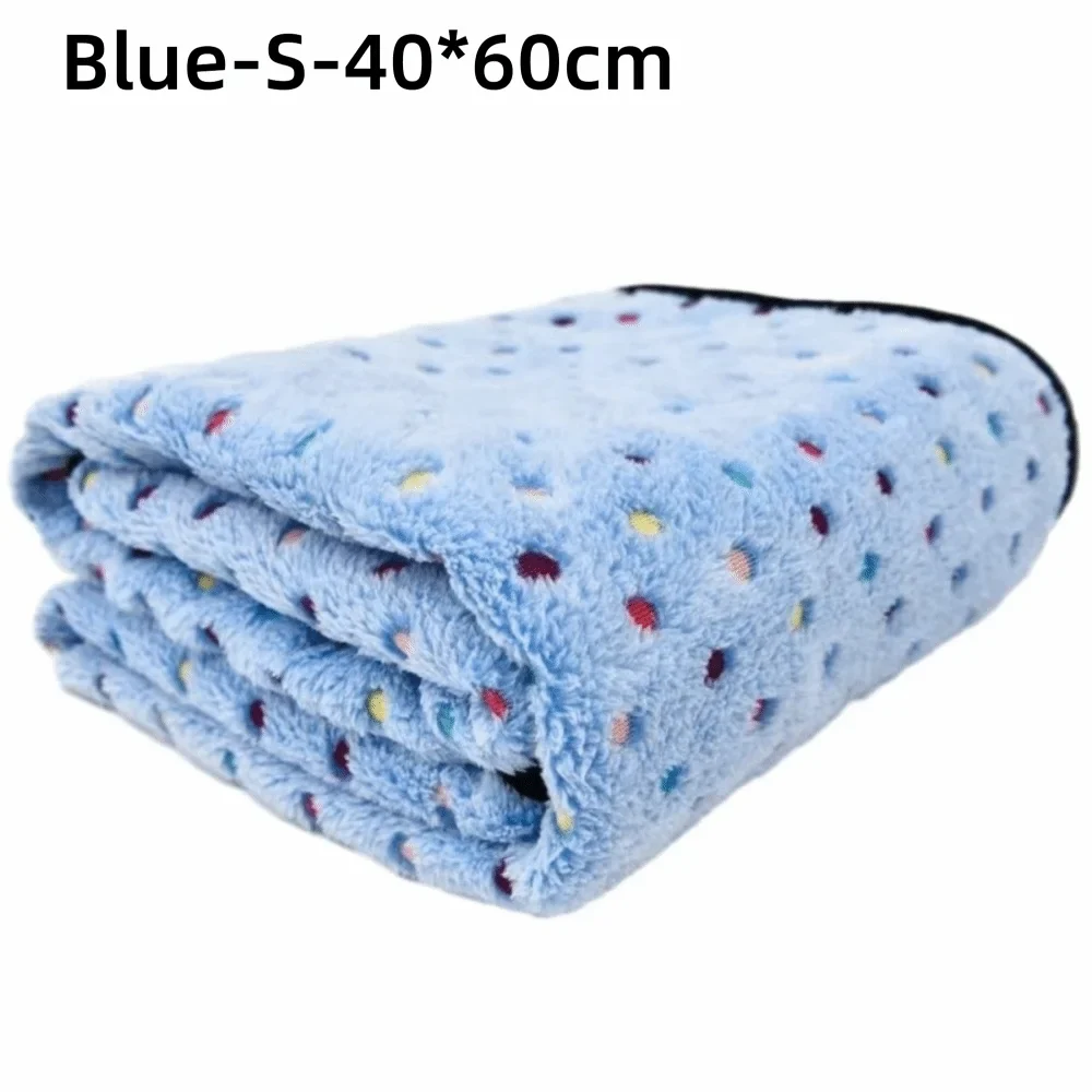Warm Ultra-soft Pet Bed Blanket Breathable Cute Dot Pattern – 12 Colors