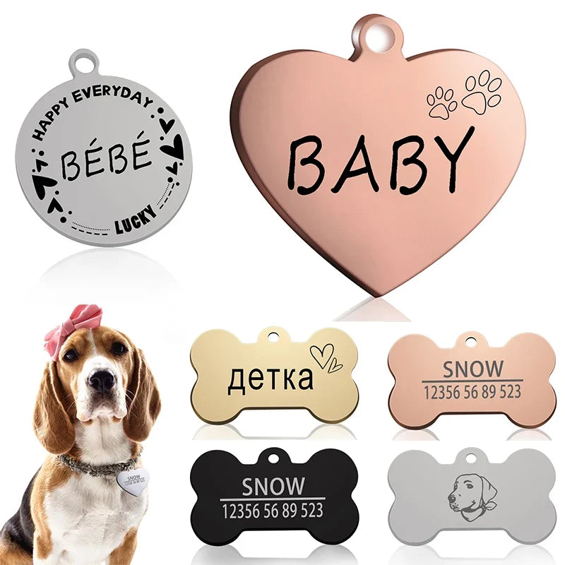 Custom Dog Cat ID Tag Engraved Personalized - MyPetDollar.com