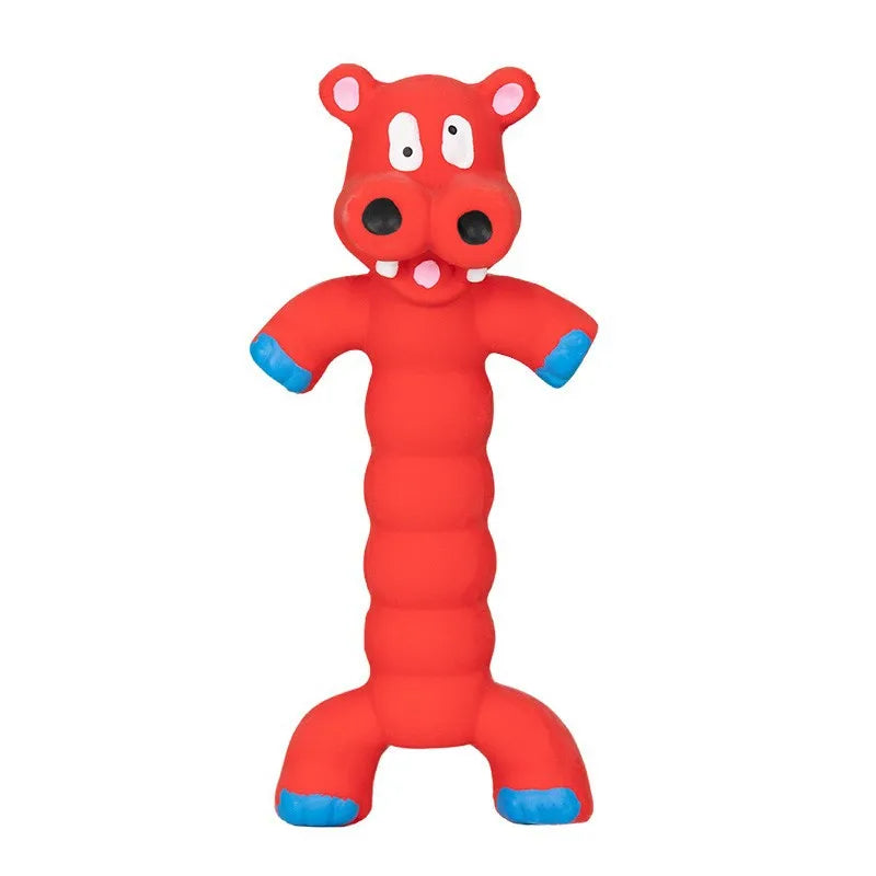 Dog Chew Plaything Monkey Hippo Shaped Rubber Pet Squeaky