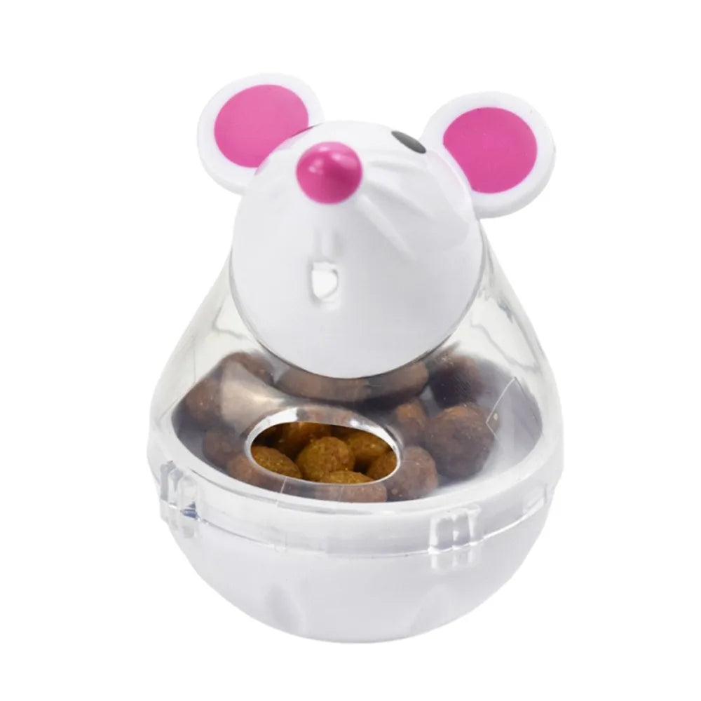 Cat Plaything, Mouse Head, Leaky Food Dispenser for Small Pets