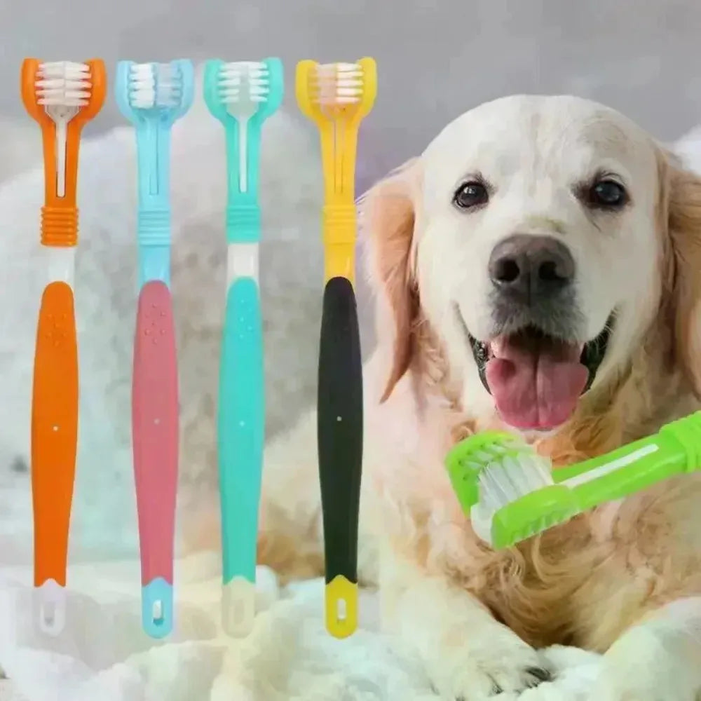 Three-Sided Pet Toothbrush Bad Breath Tartar - MyPetDollar.com