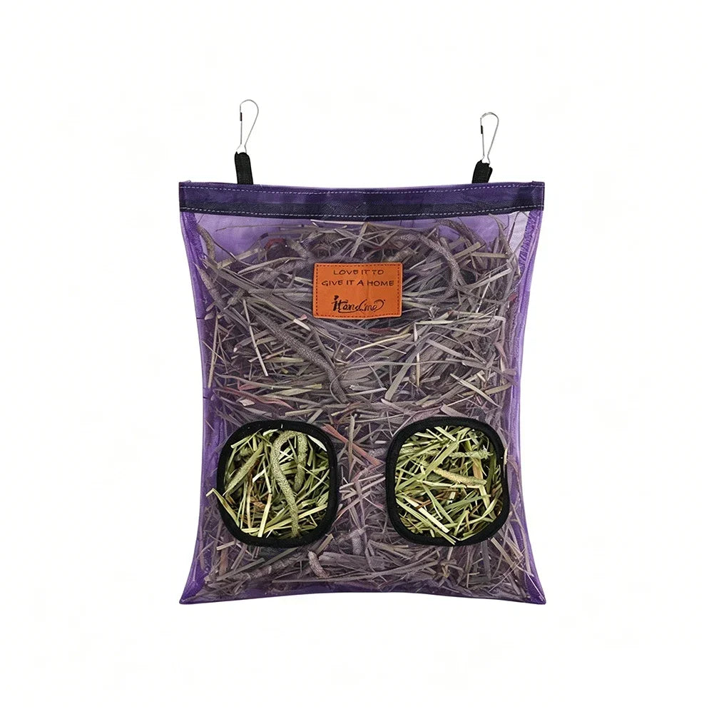 Transparent Small Animals Hay Feeder Pouch for Rabbit Guinea Pig