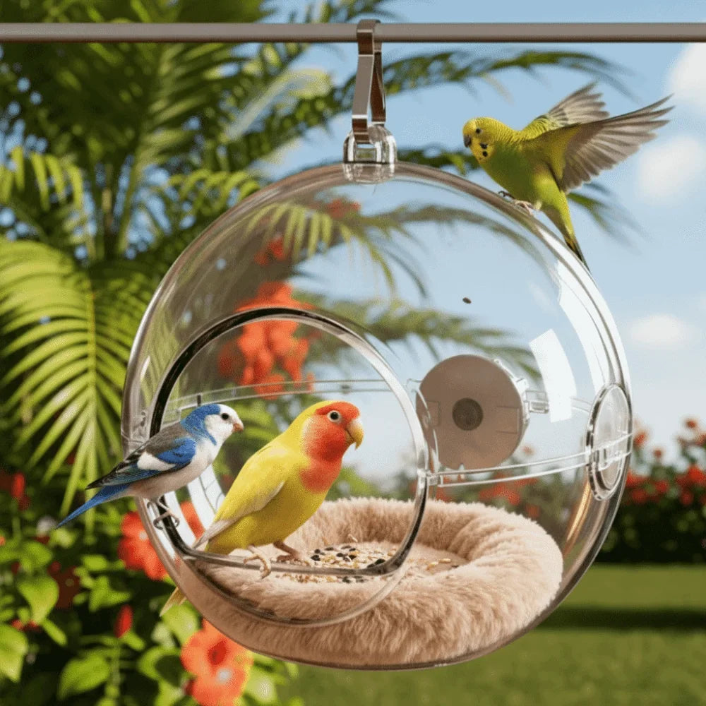 Spherical Transparent Bird Nest Hanging Bite - MyPetDollar.com