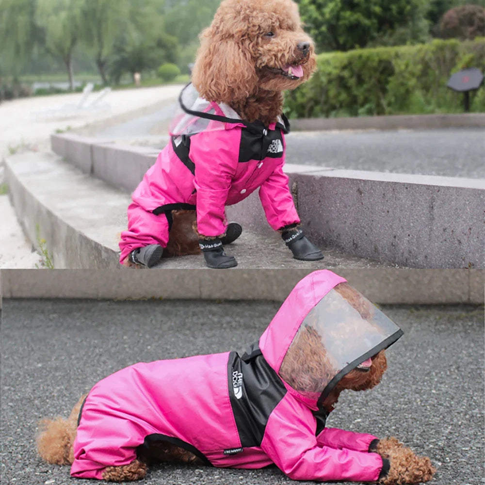 Pet Dog Raincoat Transparent Hooded Jumpsuit - MyPetDollar.com