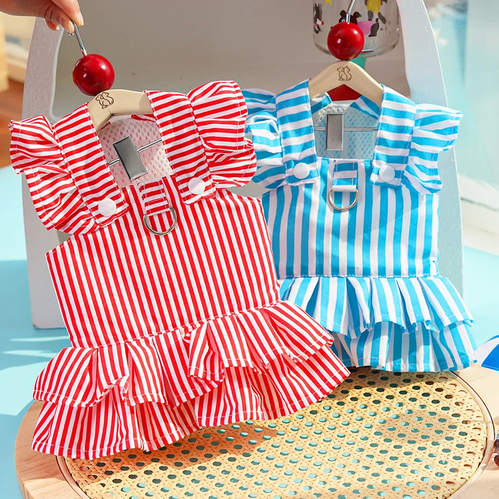 1Pcs Princess Style Dog Clothes Striped Cat - MyPetDollar.com