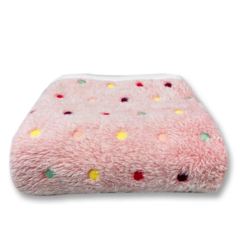 Coral Fleece Pet Blanket Warm Paw Print Dog - MyPetDollar.com