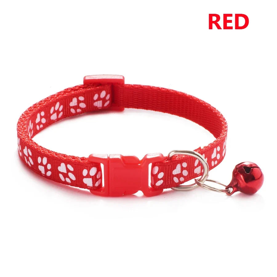 Adjustable Footprint Pet Collar – 12 Colors