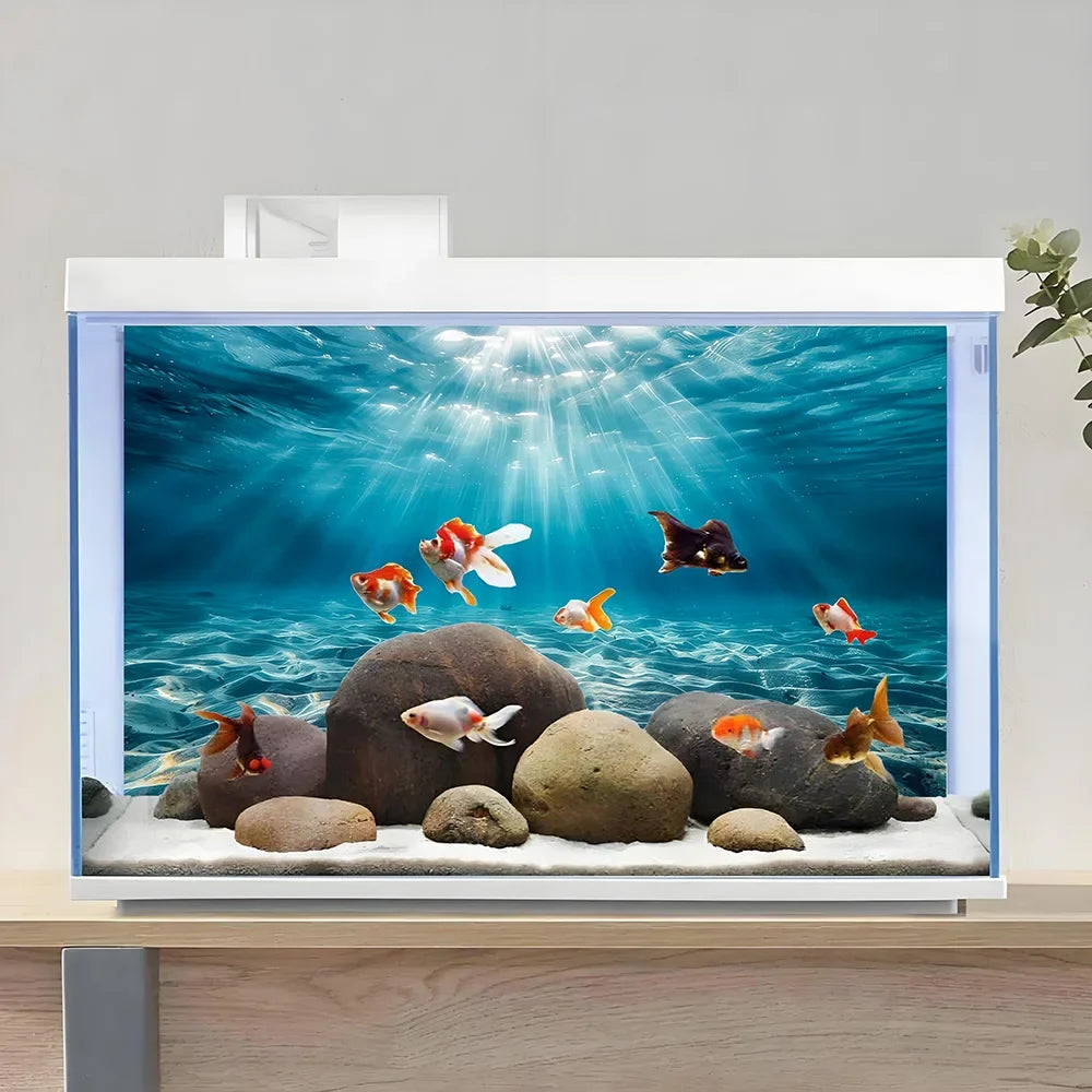 Blue Ocean Beach, Fish Tank Background - MyPetDollar.com