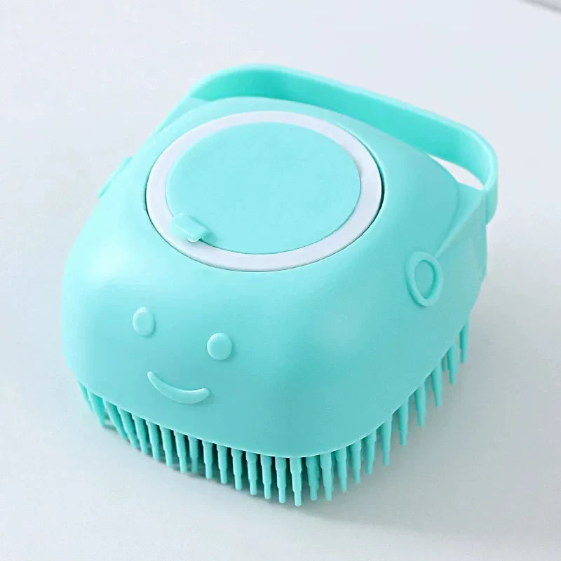 Pet Shower Grooming Brush Silicone Massage Scrubber Bubble Maker