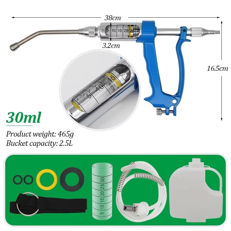 5ml 10ml 20ml 30ml Veterinary Metal Feeding Gun Continuous – 7 Colors