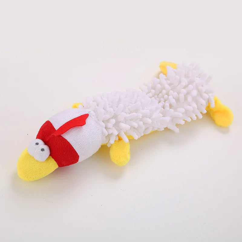 Squeaky Plush Dog Chew Toys Cute Animal Shape Soft Mop Texture – 6 Colors