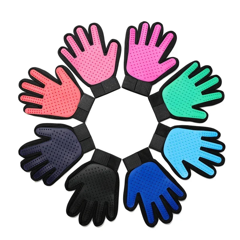 Silicone Pet Grooming Gloves Cats Hair Brush - MyPetDollar.com