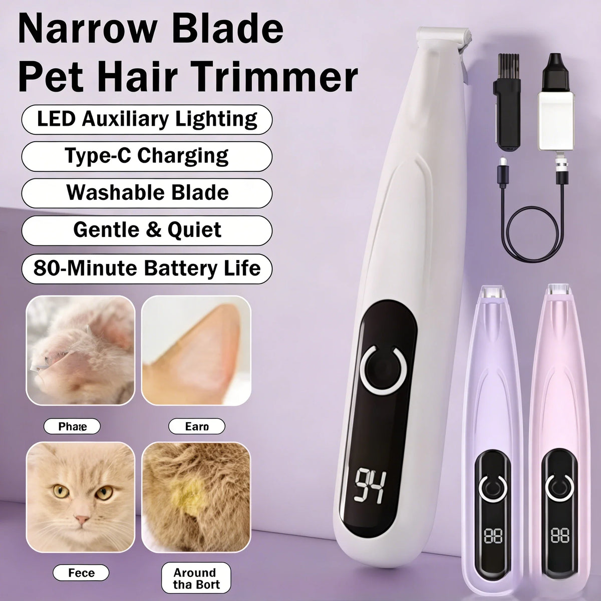 Low Noise Electric Pet Clipper, Mini Ceramic - MyPetDollar.com