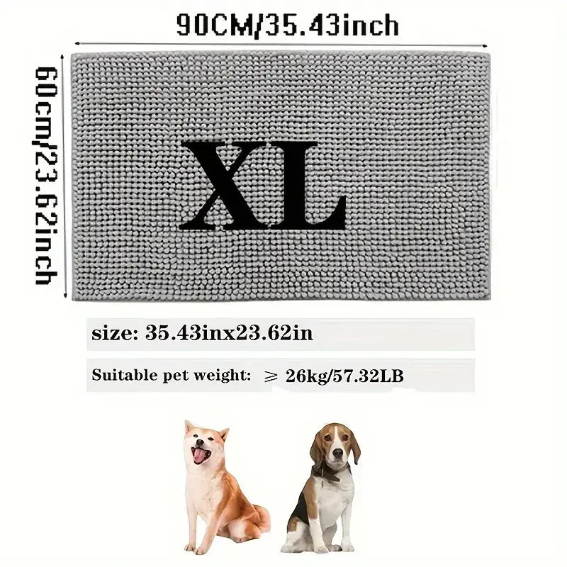Dog Door Mat Mud Catcher - Absorbent Non Slip Pet Paw