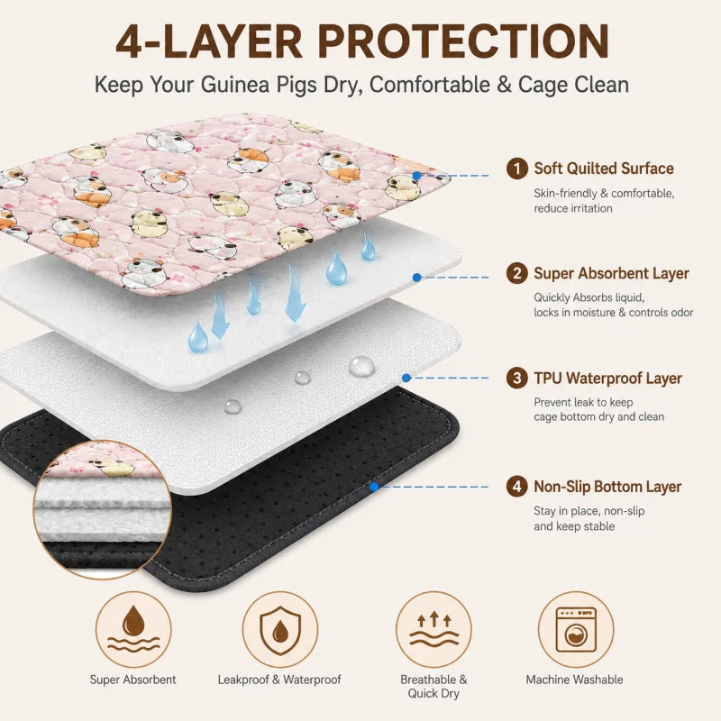 Guinea Pig Cage Liner Washable Pee Pad - MyPetDollar.com