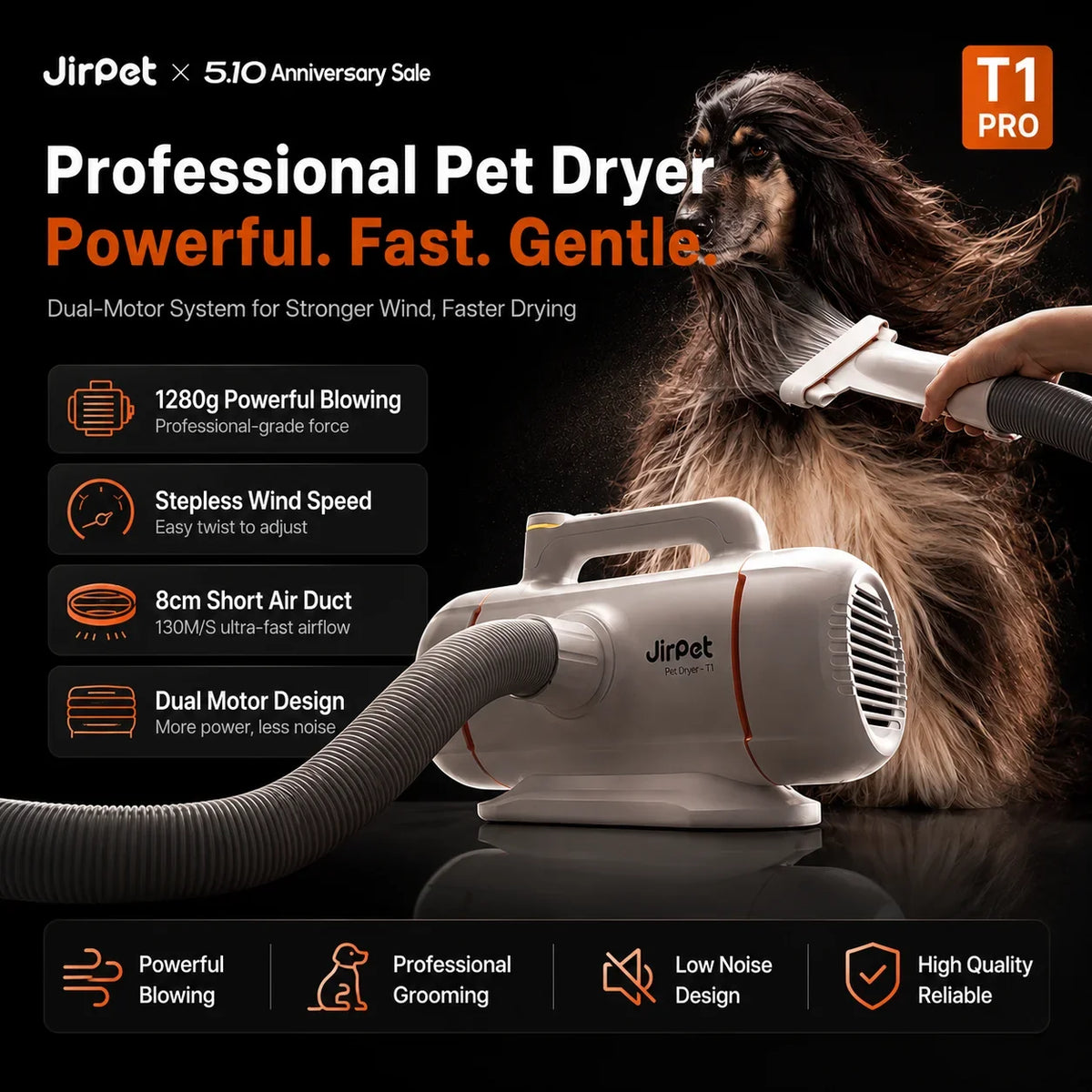 JIRPET T1 Professional Pet Dryer For Dog Cat - MyPetDollar.com