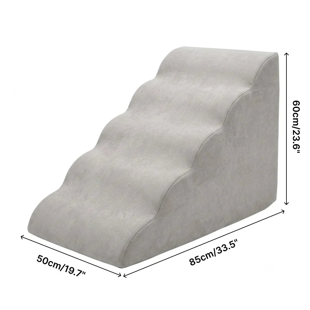 Non-Slip High Density Foam Pet Stairs with Gentle Slope Removable Cover
