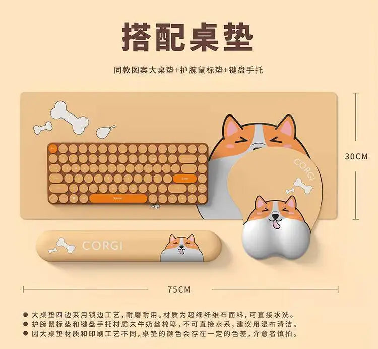 Kawaii Animals Style Girl Ergonomics Mouse Pad, Non-Slip
