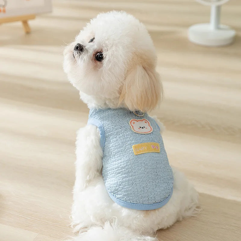 Summer Dog Clothes Bear Print Dog Vest - MyPetDollar.com