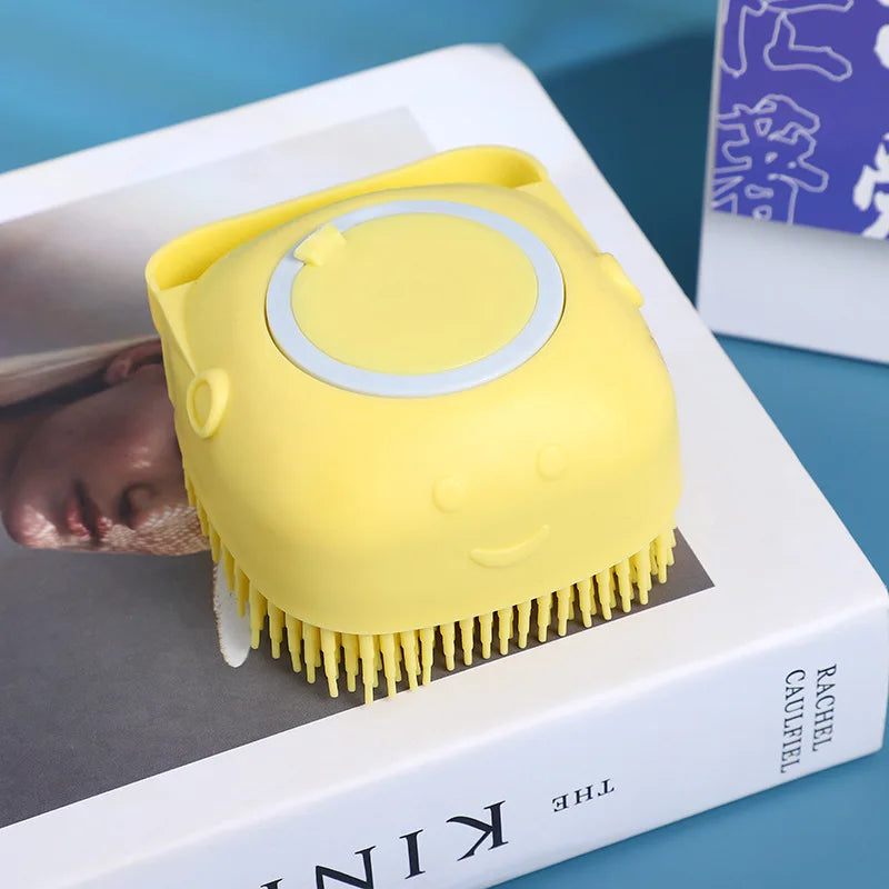 Pet Silicone Bath Grooming Brush – 3 Colors