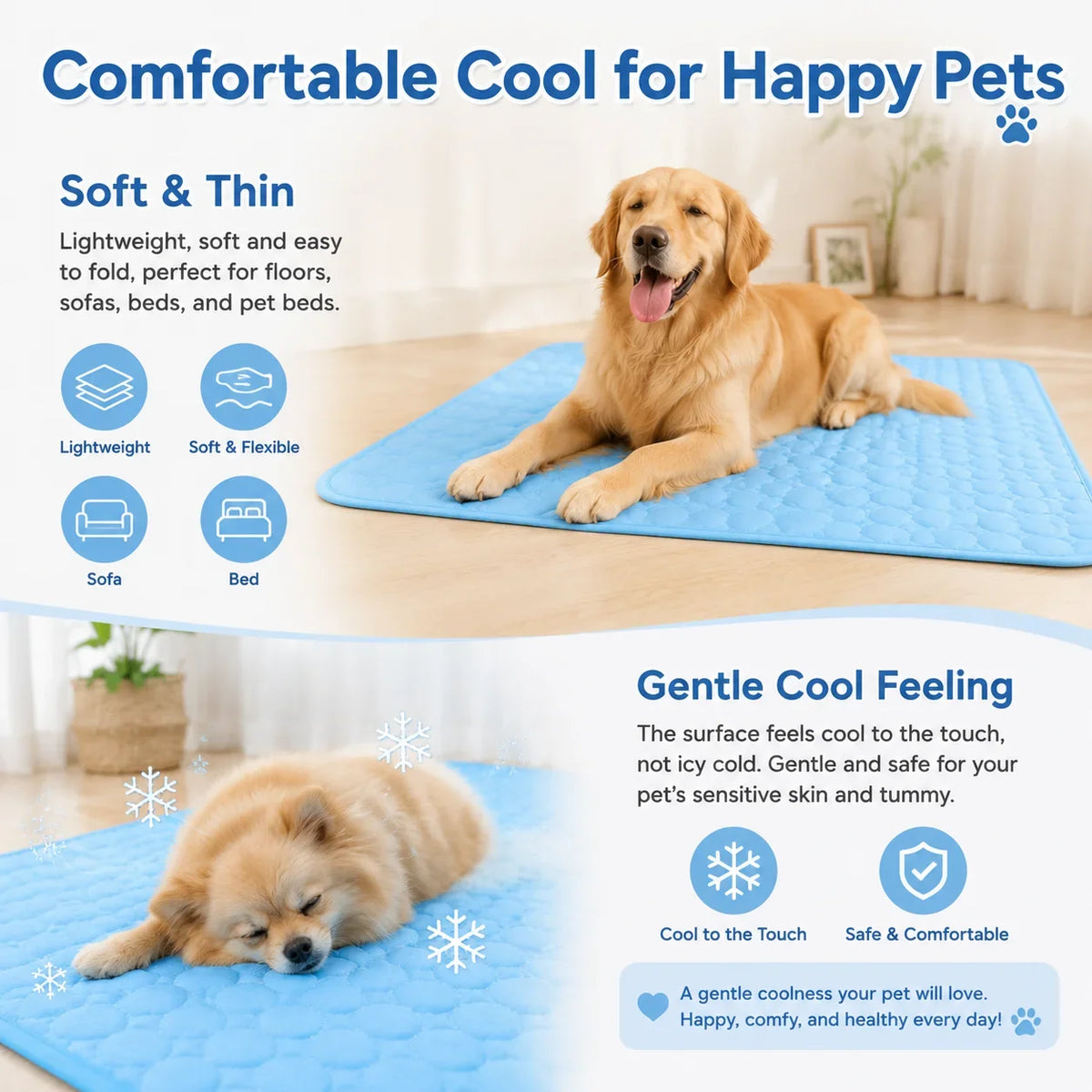 Pet Dog Cat Summer Cooling Pad Mat Washable - MyPetDollar.com