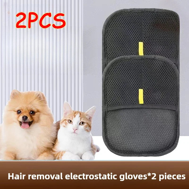 2 in 1 Pet Hair Removal Mitts for Cats & Dogs Static Brush – 3 Colors