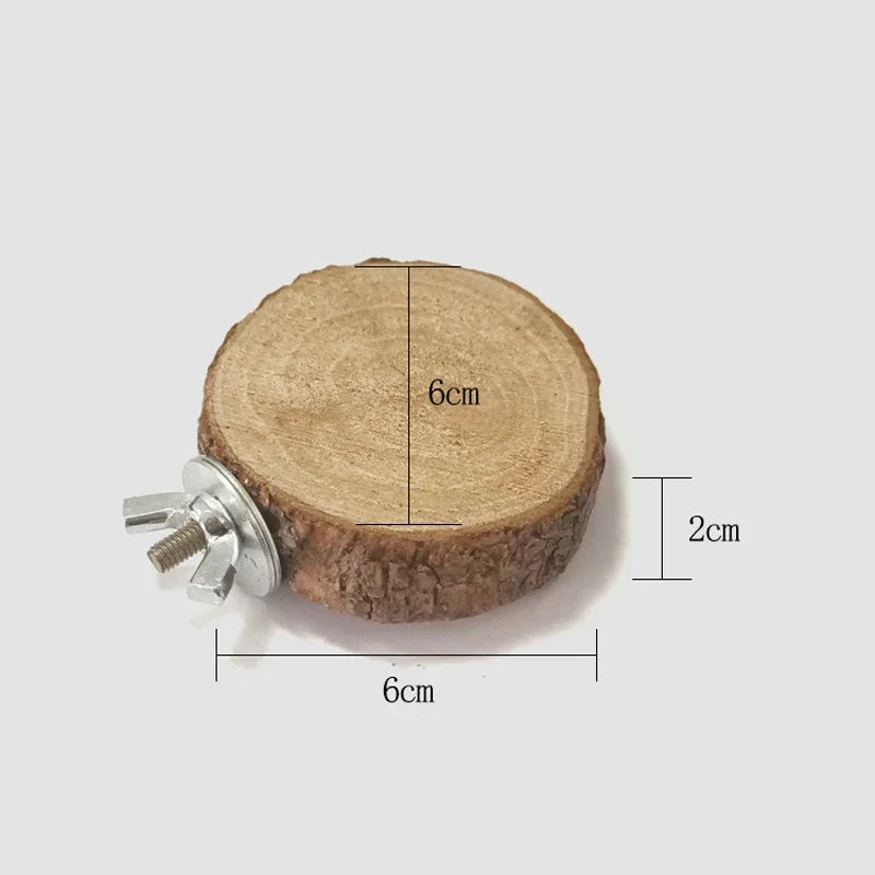 Parrot Hamster Round Stand Board Bird Wooden Platform – 3 Colors