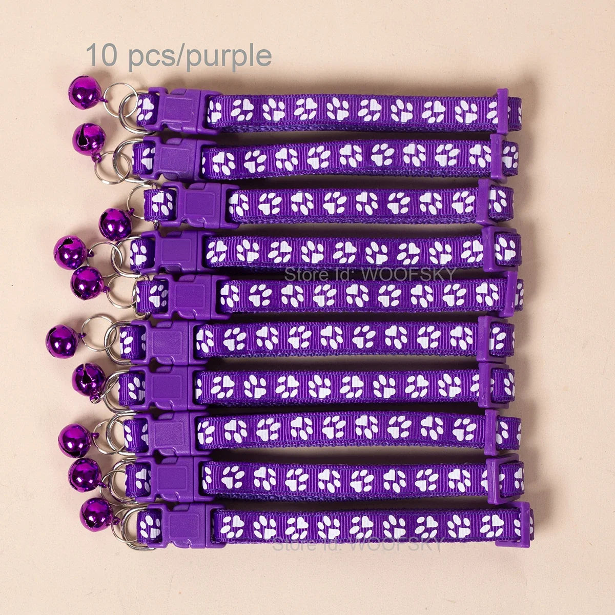 10pcs Colorful Pet Collars with Bell 23 - MyPetDollar.com