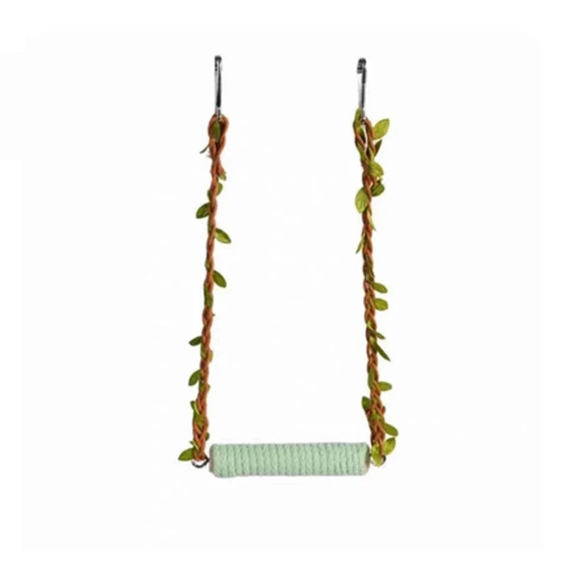 Hanging Wooden Bird Swing with Cotton Rope – 2 Colors