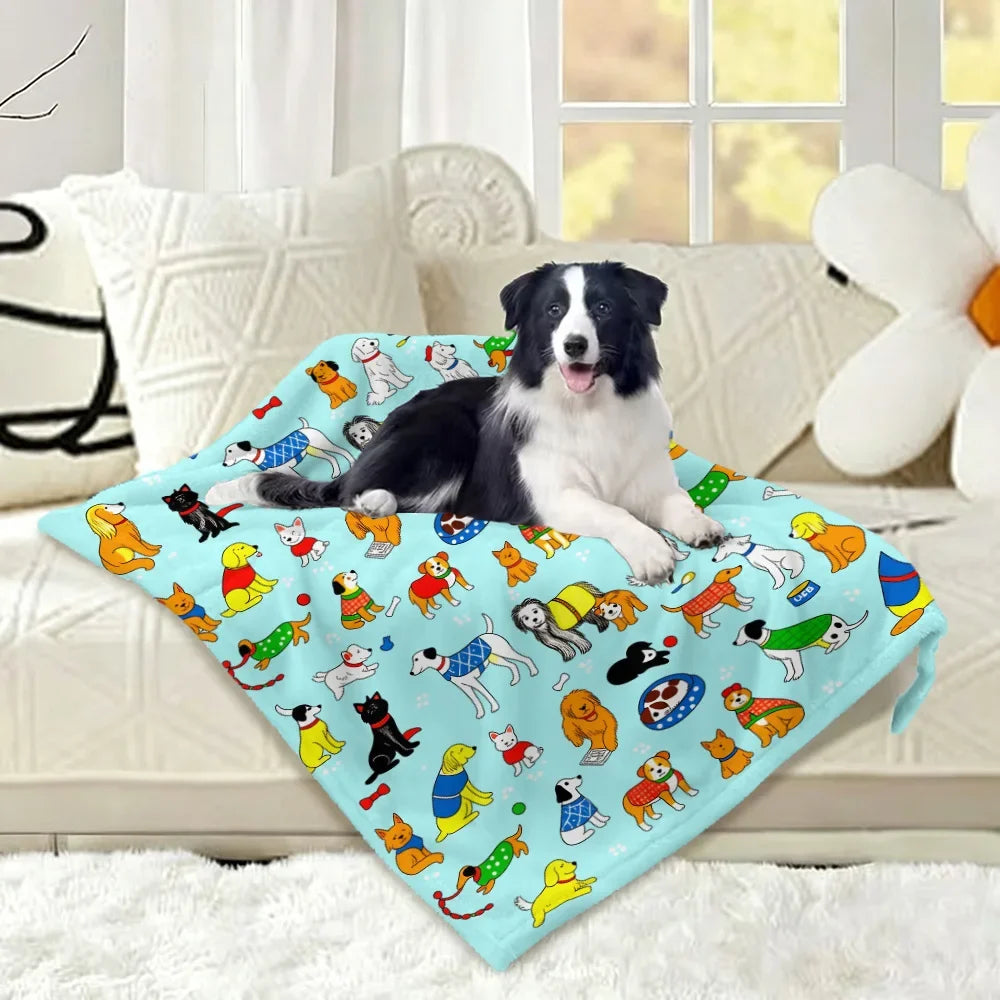 1PC Cute Dog Pattern Blanket, Super Soft and - MyPetDollar.com